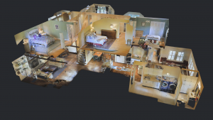 3-dimensional view of house looks like dollhouse